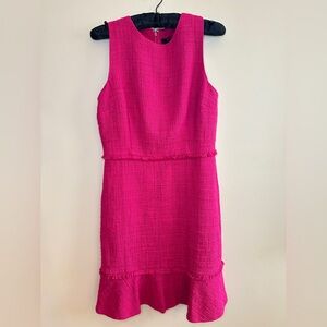 J. Crew Jackie- O sheath Tweed dress in Vibrant Pink